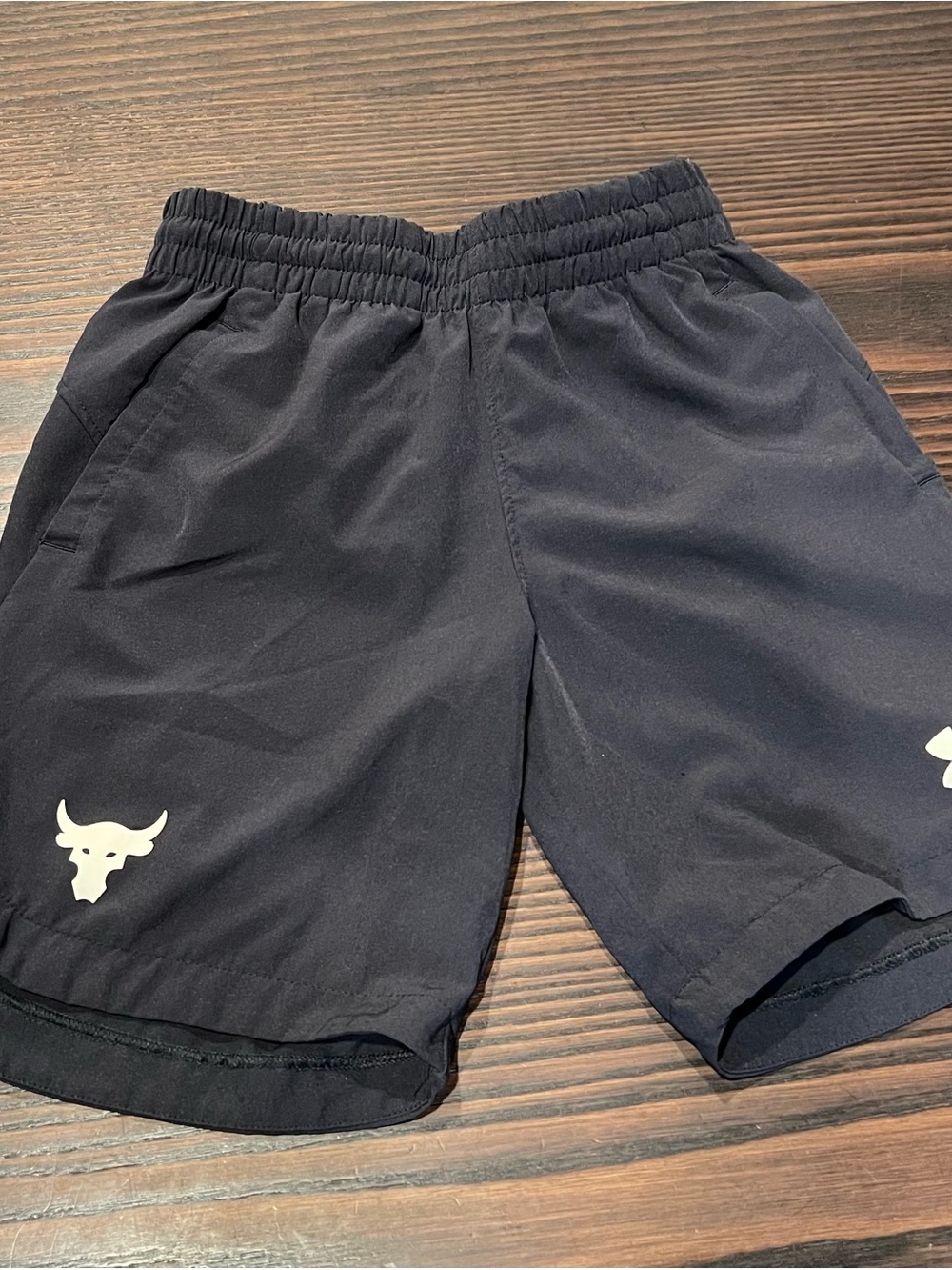 Under Armour Black Boys' Athletic Shorts with Bull Logo